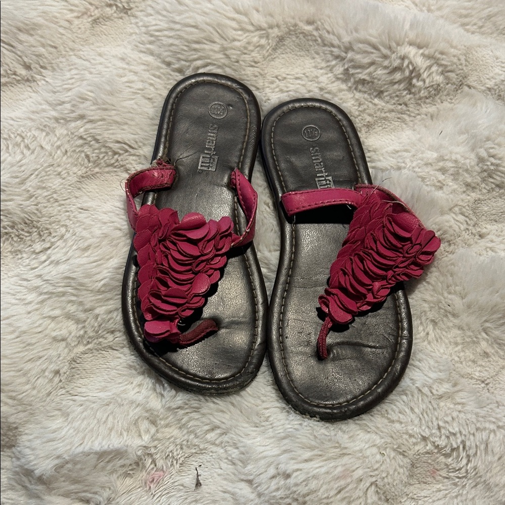 Earth Spirit Women's Burgundy Sandals with Floral Accents